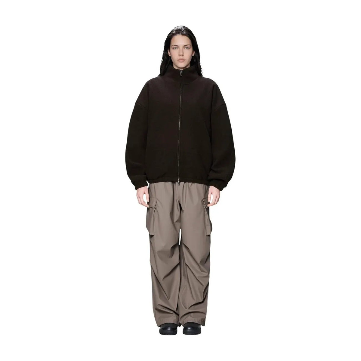 Rains Women's Fleece Brown Jacket