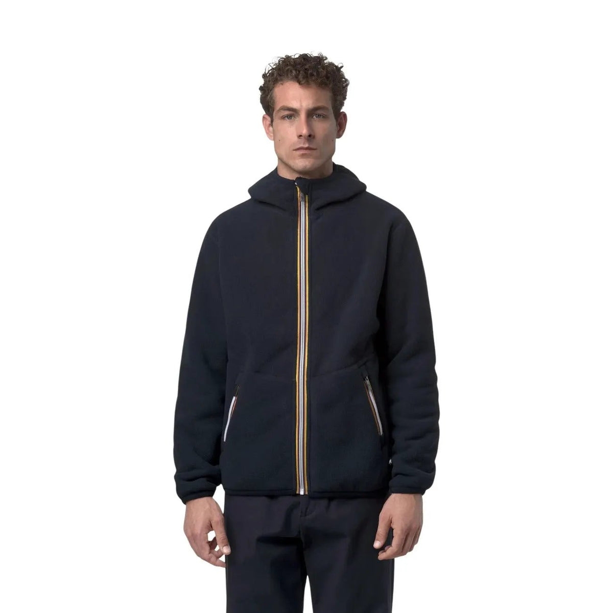 K-Way Men's Jack Sherpa Blue Hooded Jacket