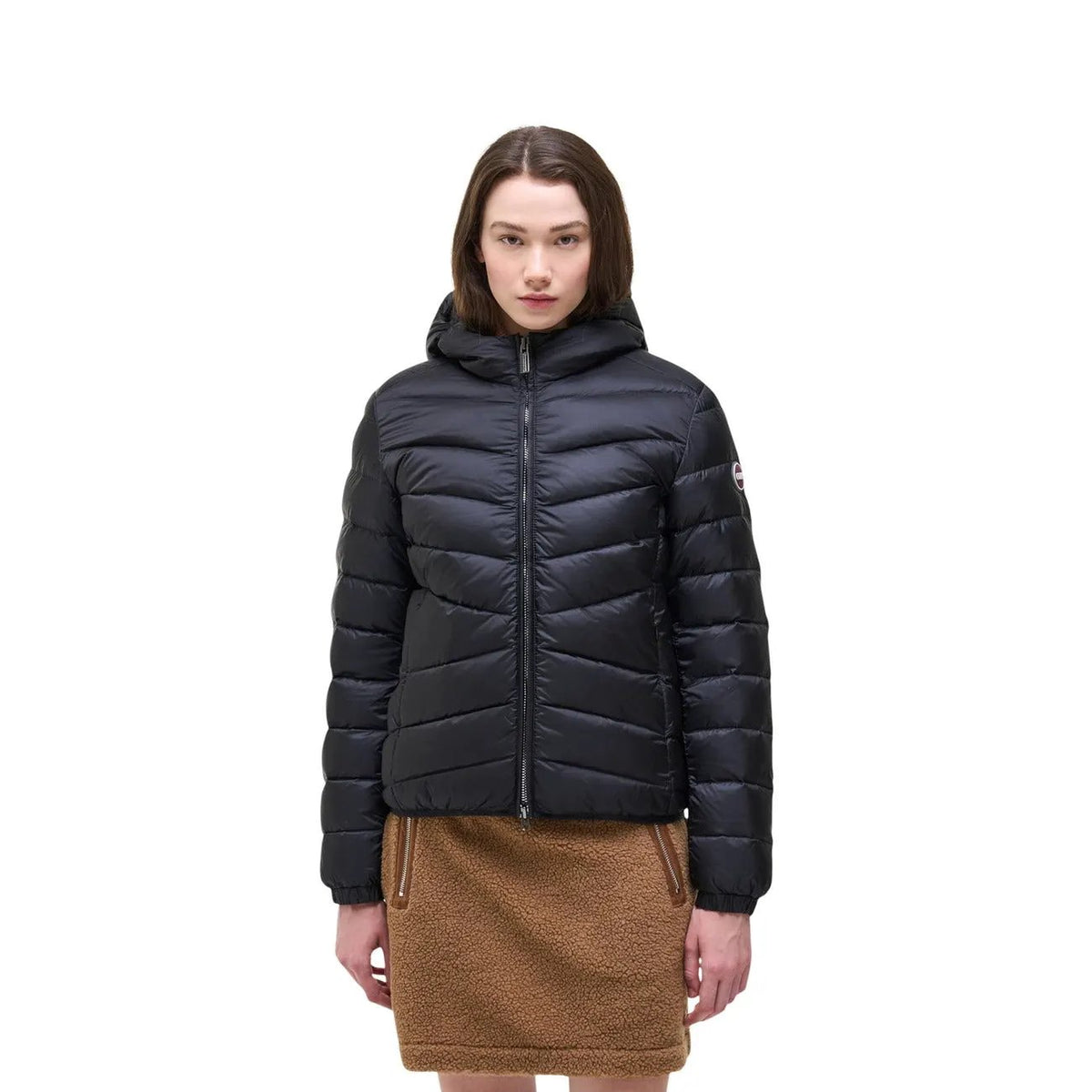Colmar Originals Women's Quilted Black Nylon Hooded Jacket