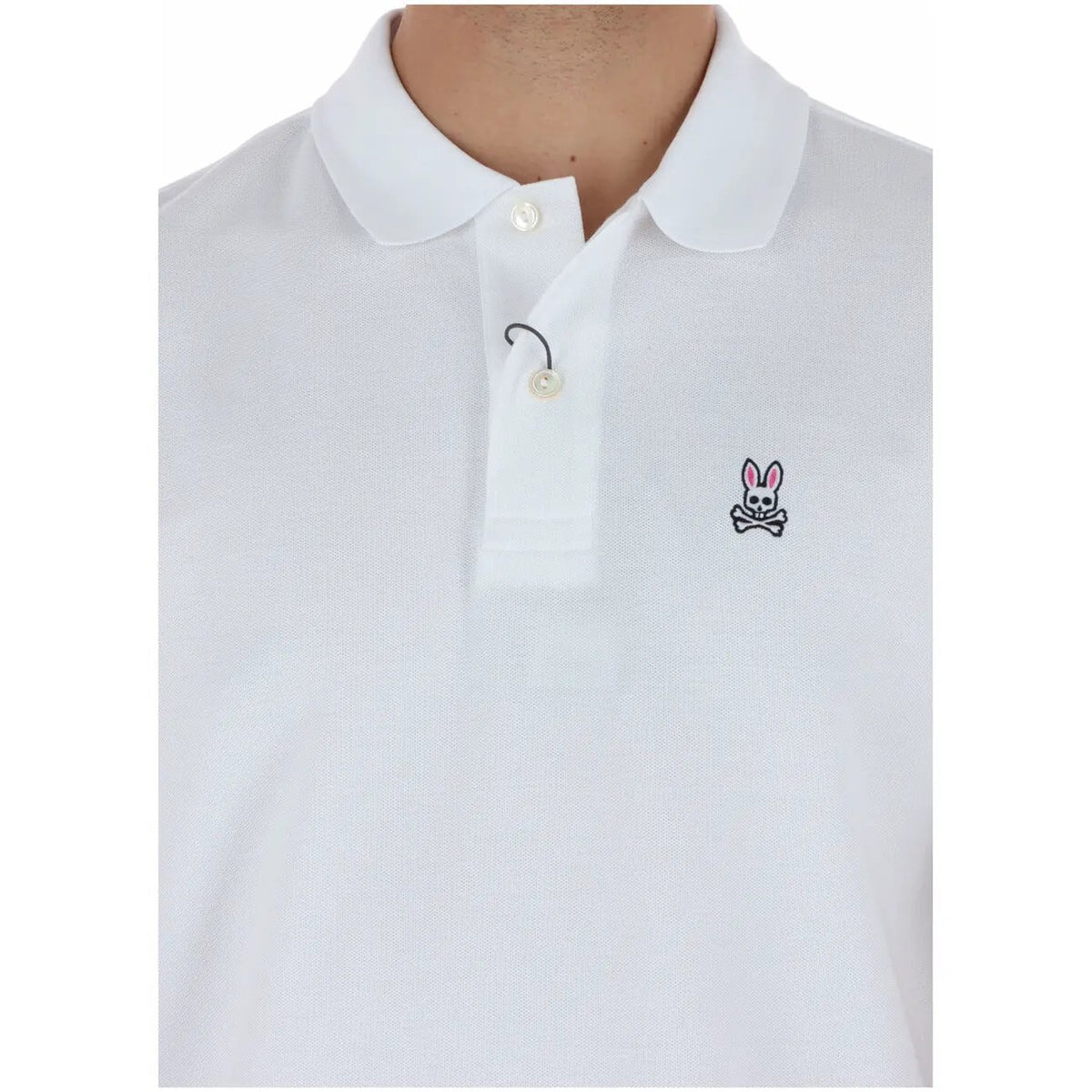 Psycho Bunny Men's White Cotton Polo Shirt