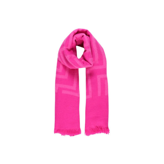 Only Women Fuchsia Acrylic Soft Warm Large Patterned Fall Winter Scarf by Only