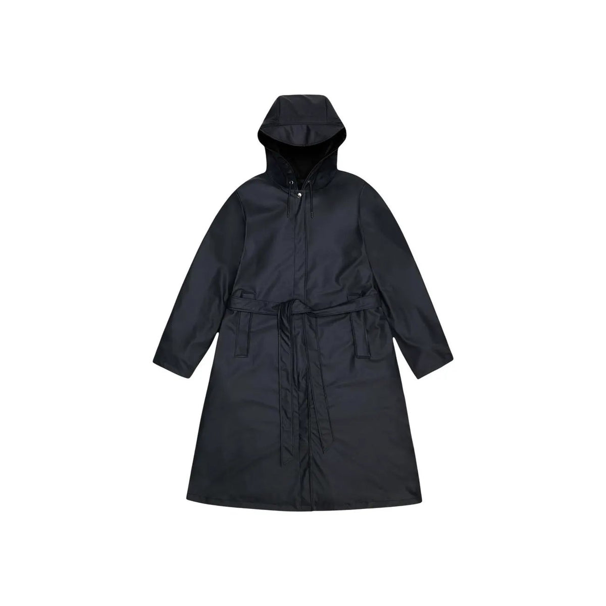 Rains Women's Black A-Line Long Rain Jacket