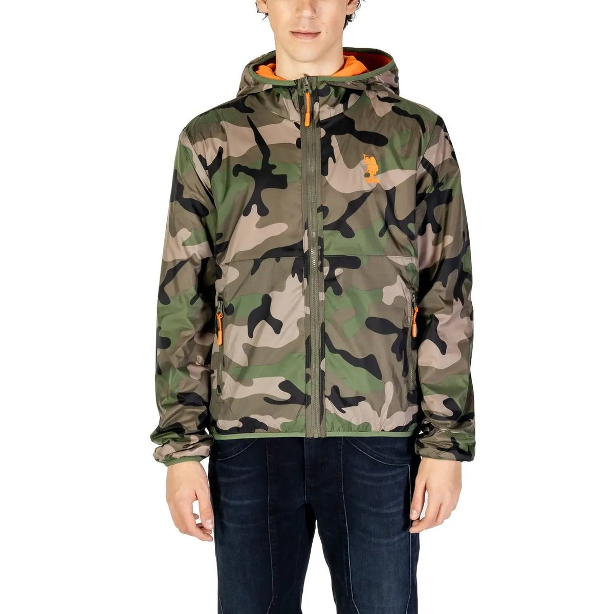 U.S. Polo Assn. Men's Green Nylon Hooded Jacket