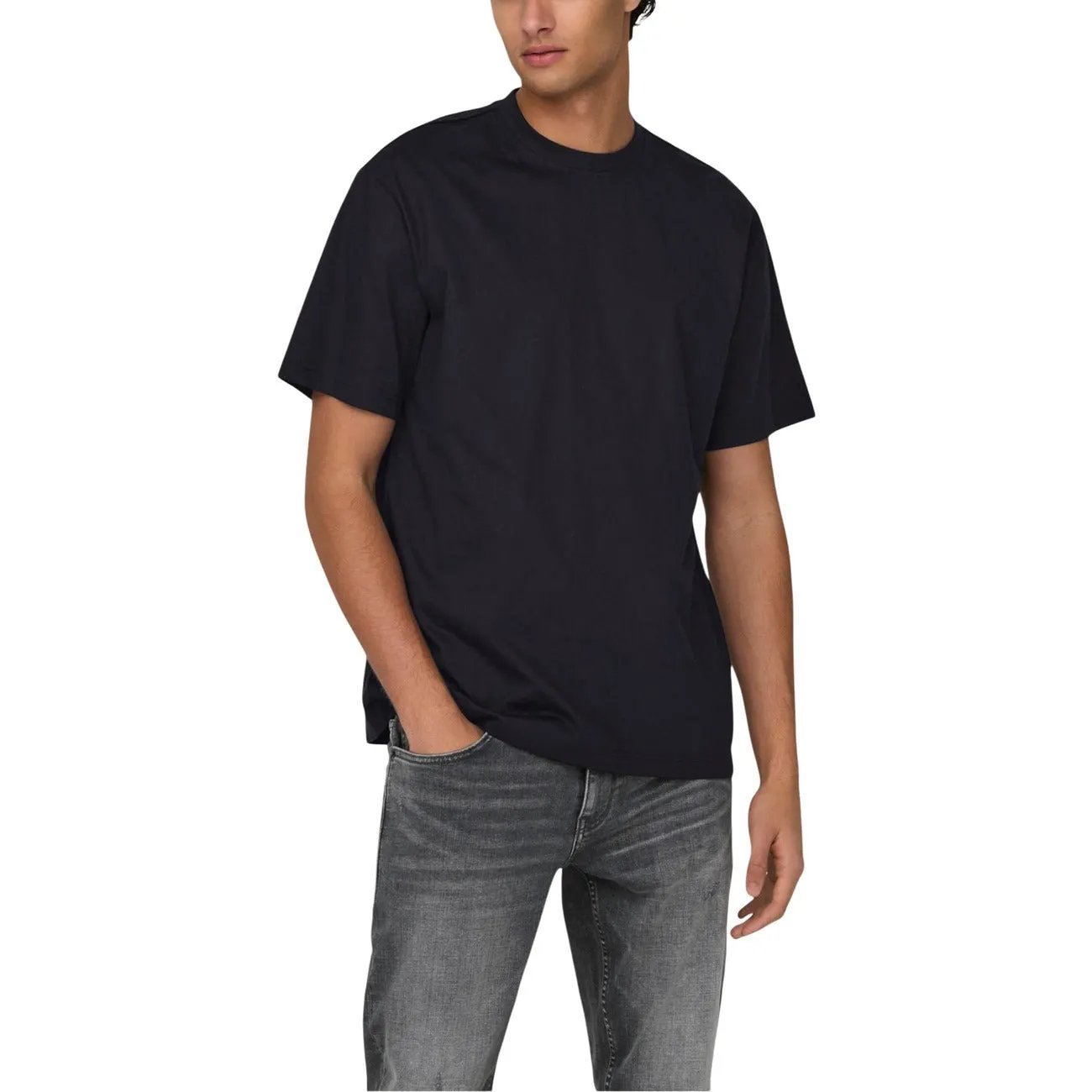Premium Only And Sons Men Organic Cotton Tshirt Comfort Essential White by Only & Sons