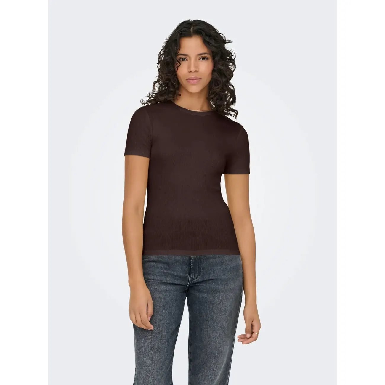 Only Women Red T Shirt With Stretch Comfort For Everyday Wear All Day by Only