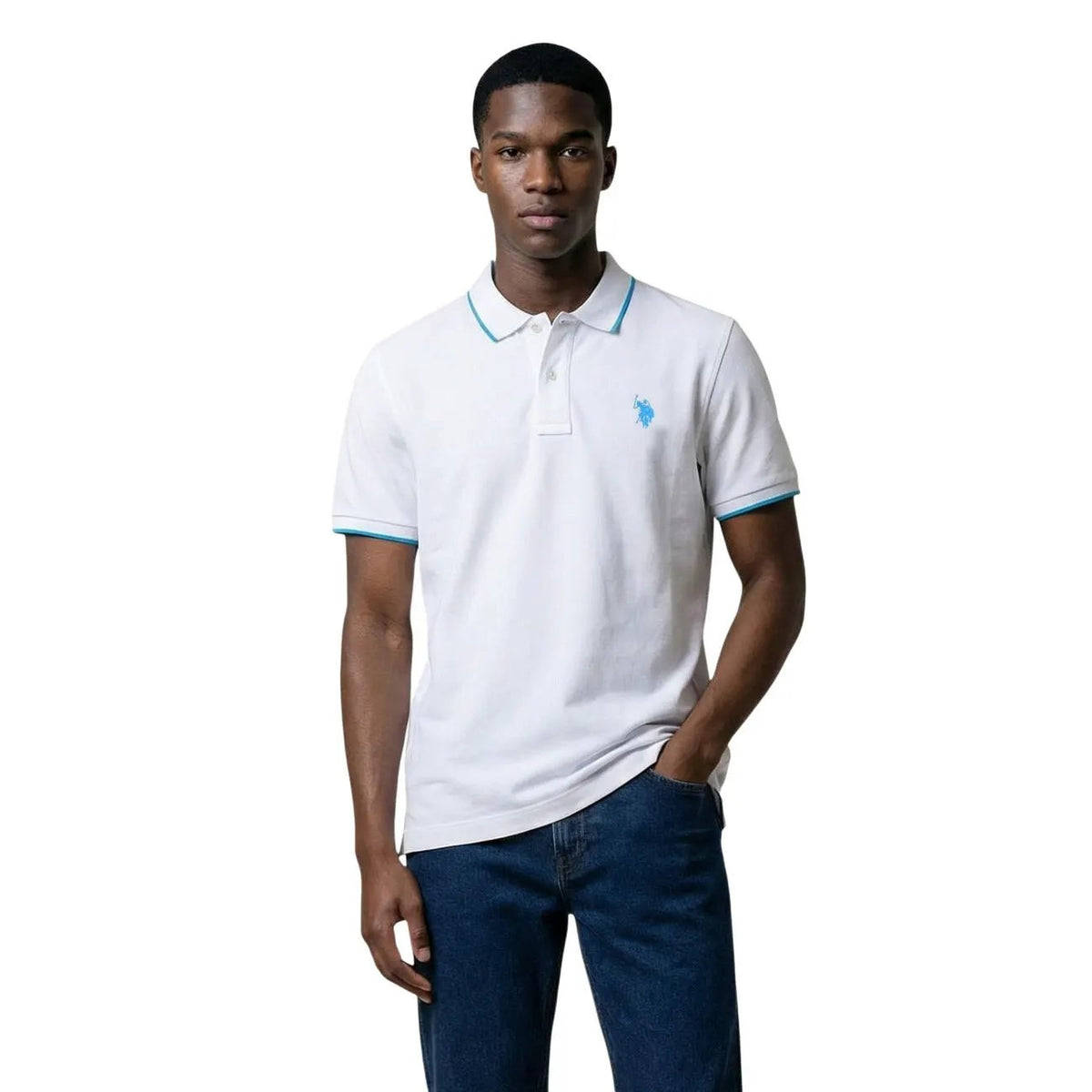U.S. Polo Assn. Men's Blue Cotton Polo Shirt