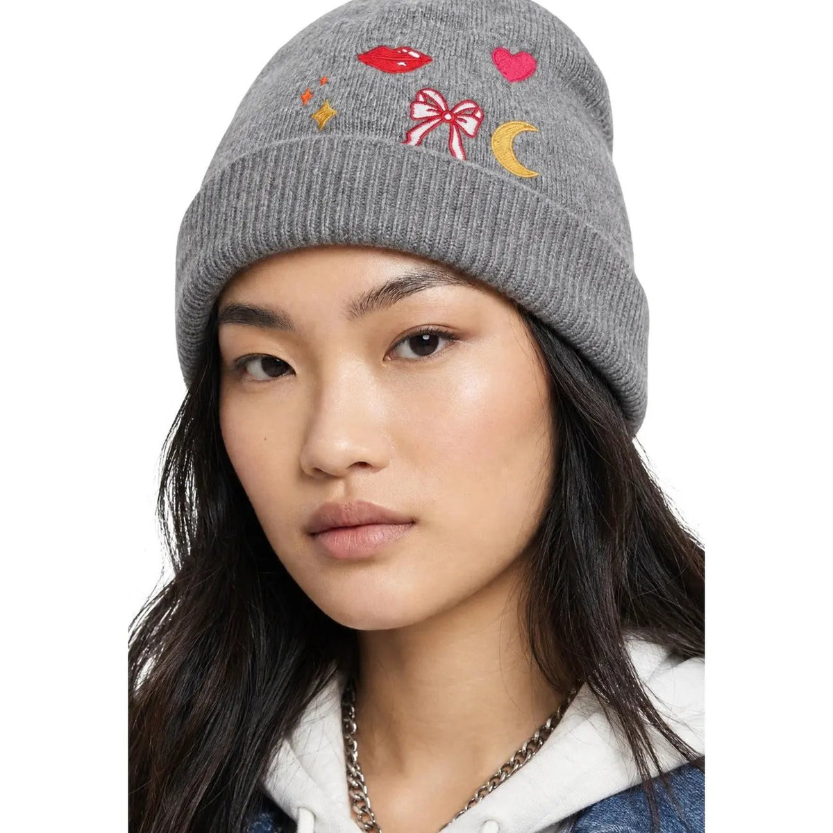 Pieces Women's Angle Grey Knit Hood
