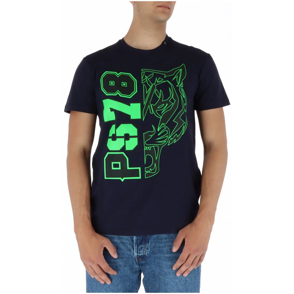 Plein Sport Men's Blue Printed Cotton T-Shirt Style 3
