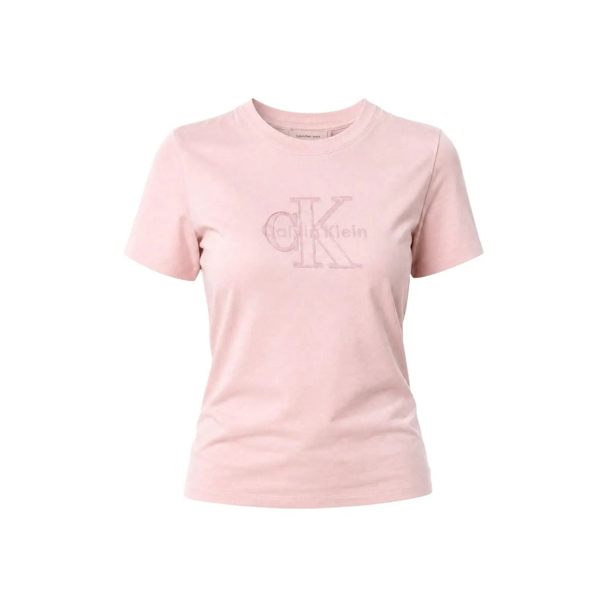 Calvin Klein Jeans Women's Pink Cotton T-Shirt for Fall and Winter