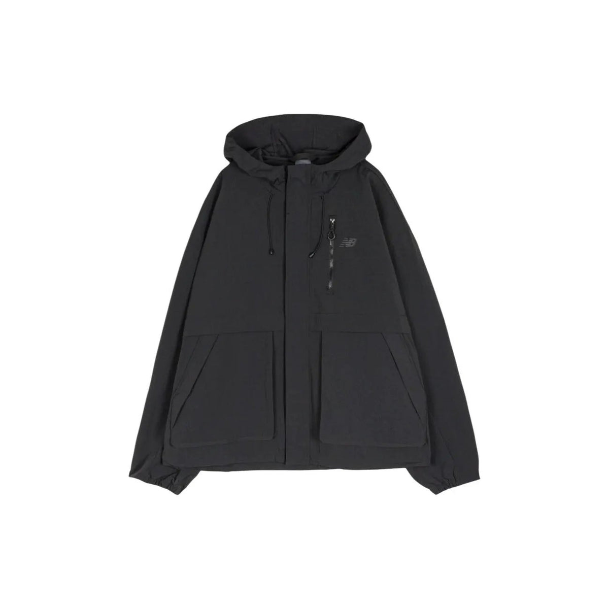 New Balance Men's Black Nylon Hooded Jacket
