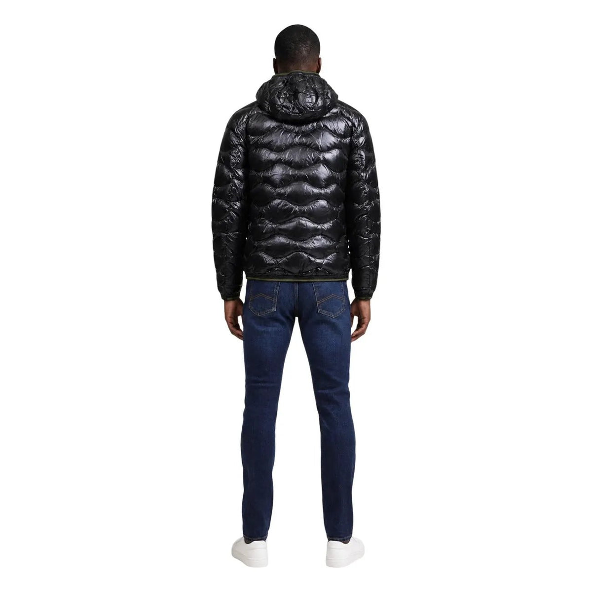 Blauer Men's Black Wave Hooded Jacket