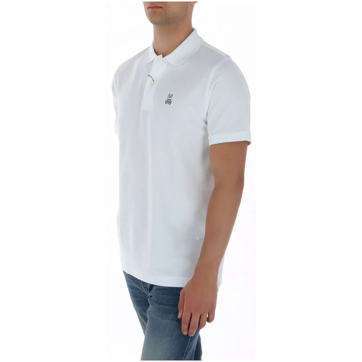 Psycho Bunny Men's White Cotton Polo Shirt