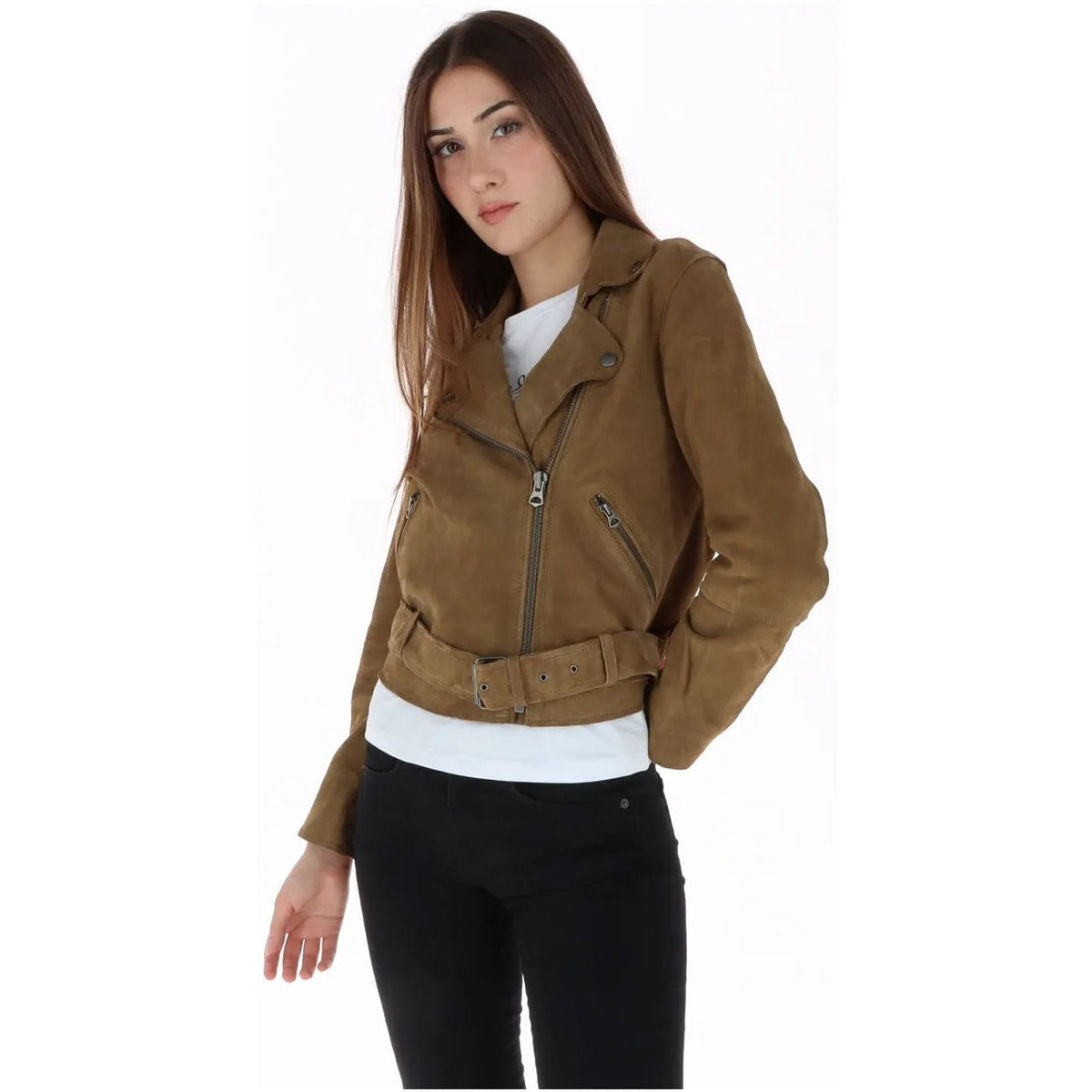 Pepe Jeans Women's Brown Leather Jacket