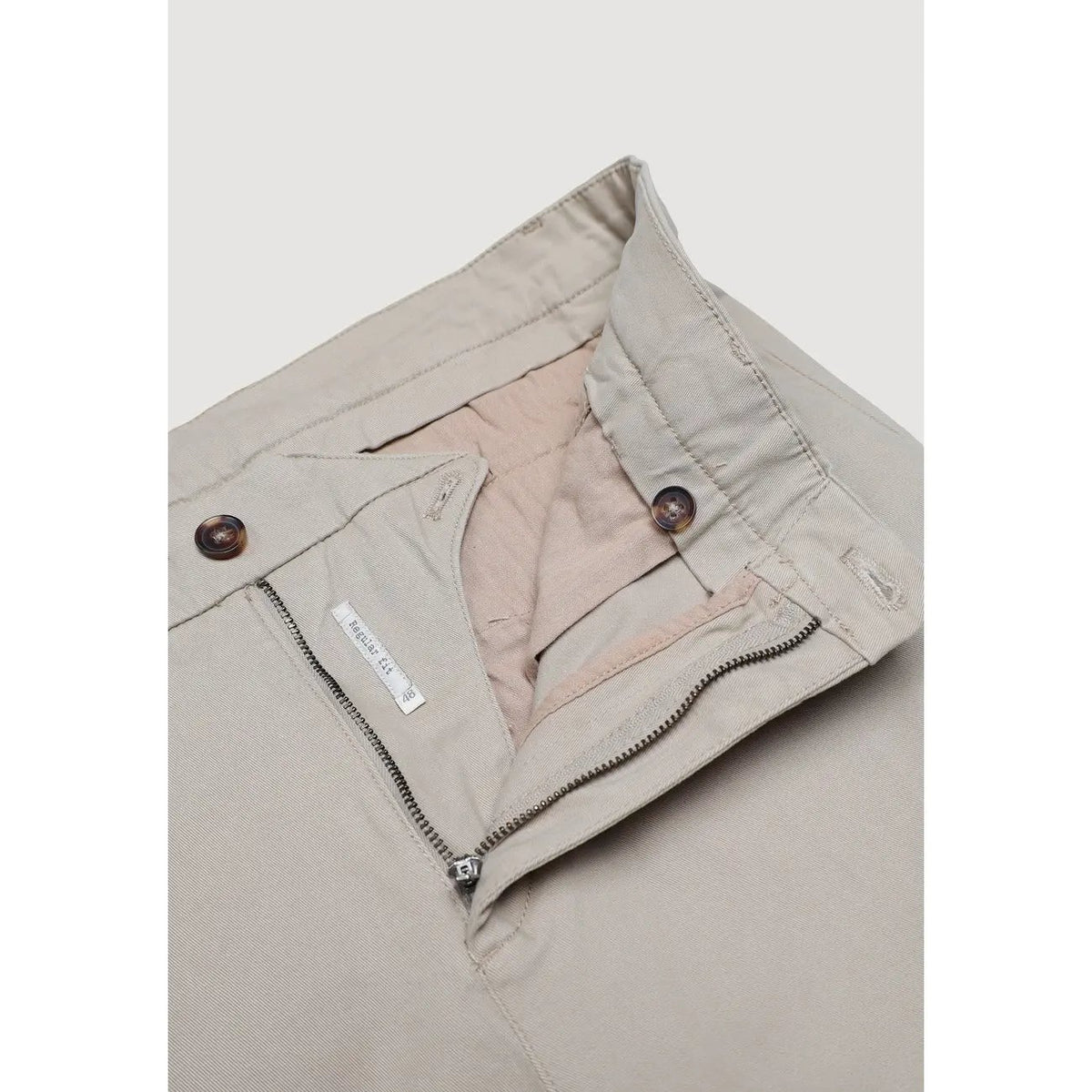 Borghese Men's Domiziano Beige Cotton Chino Trousers