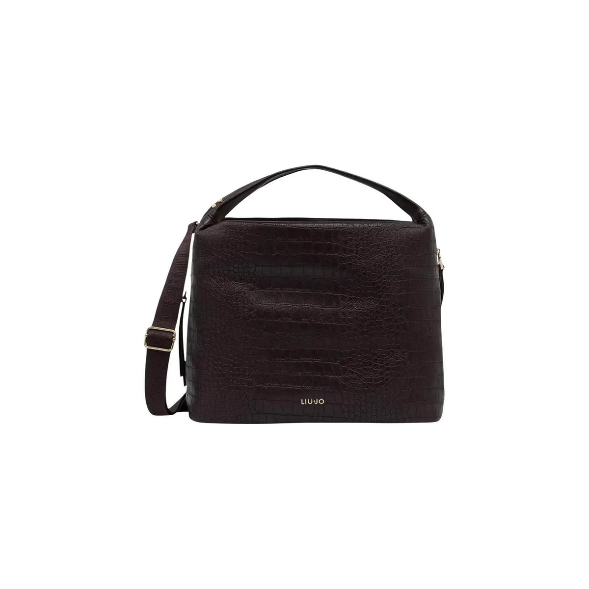 Liu Jo Women Elegant Brown Leather Textured Crossbody Bag Zip Closure by Liu Jo