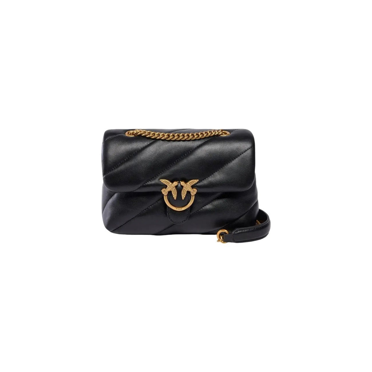 Pinko Women's Puff Black Leather Handbag