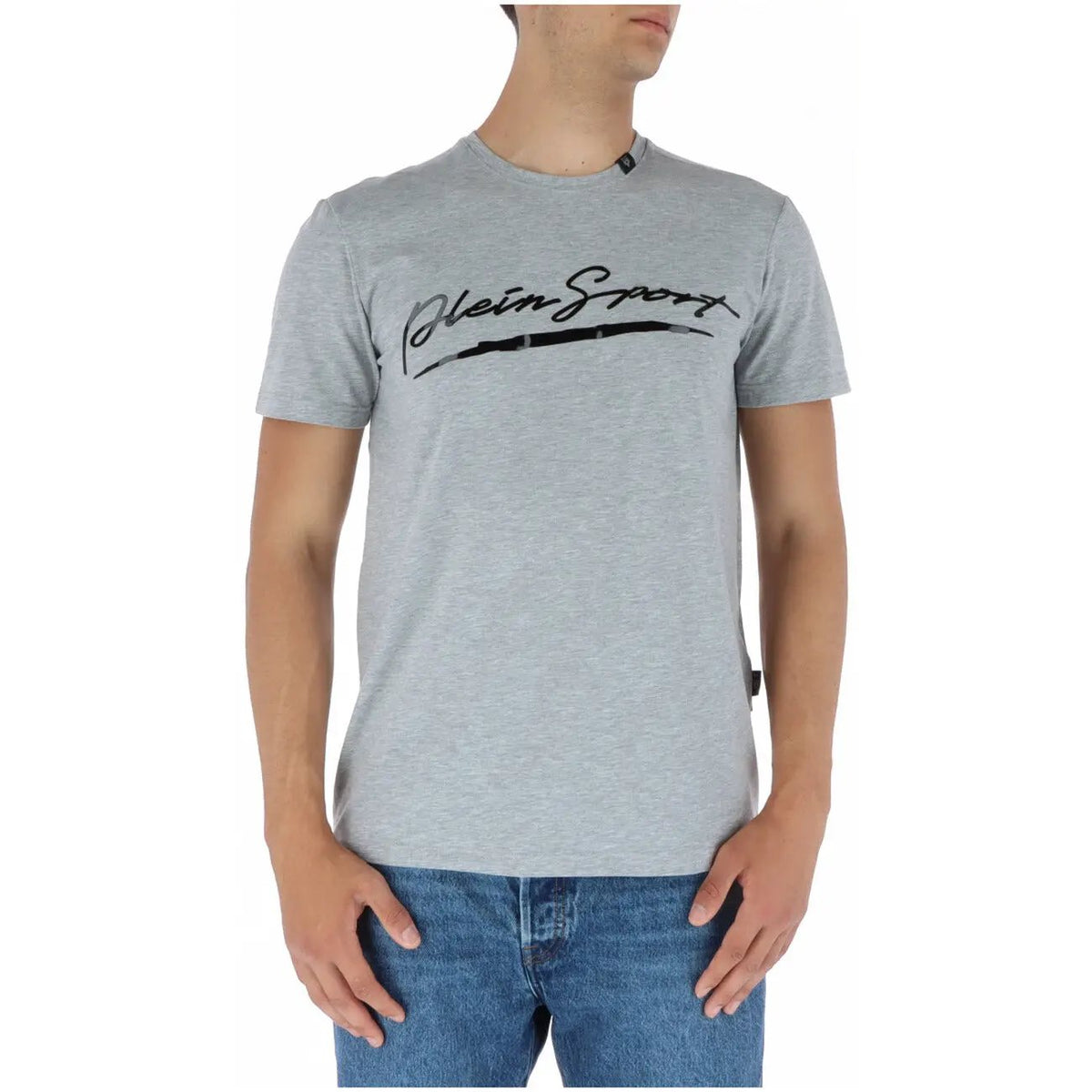 Plein Sport Men's Grey Printed Cotton T-Shirt Style 2
