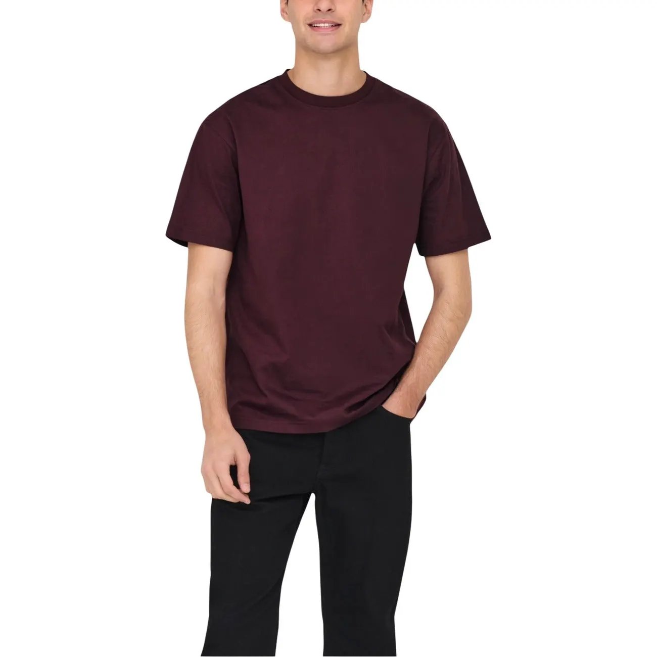 Premium Only And Sons Men Organic Cotton Tshirt Comfort Essential White by Only & Sons