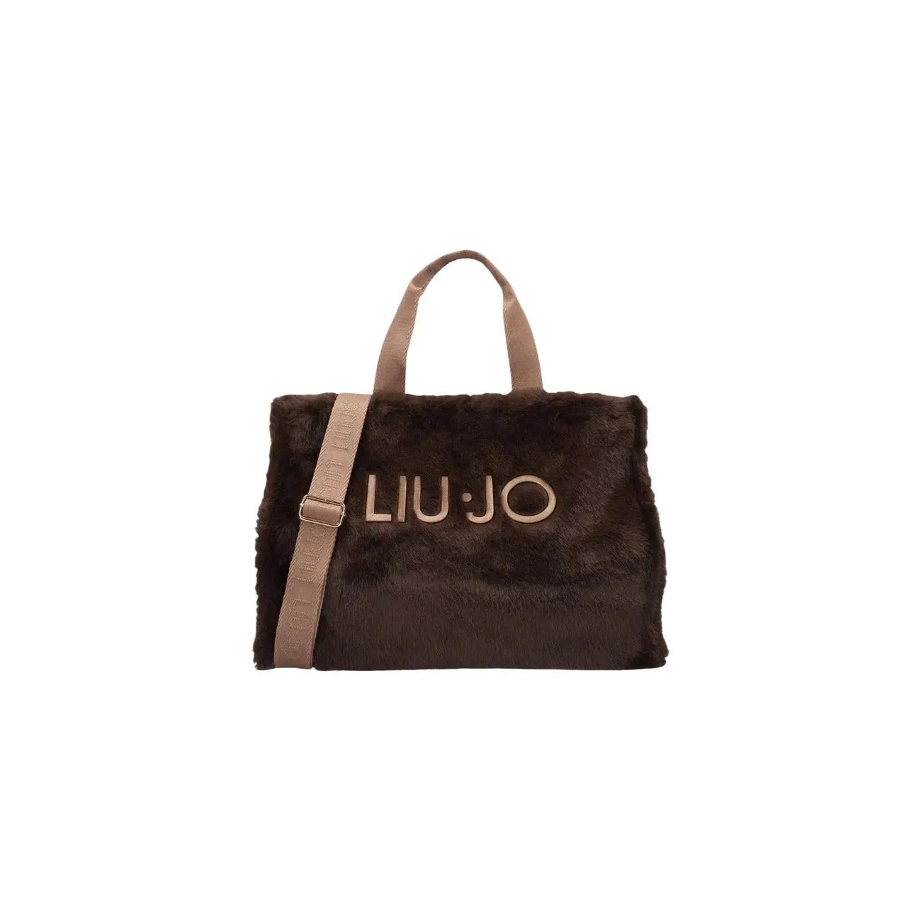 Liu Jo Women Brown Leopard Print Logo Handbag Premium Shoulder Strap Zip Pocket by Liu Jo