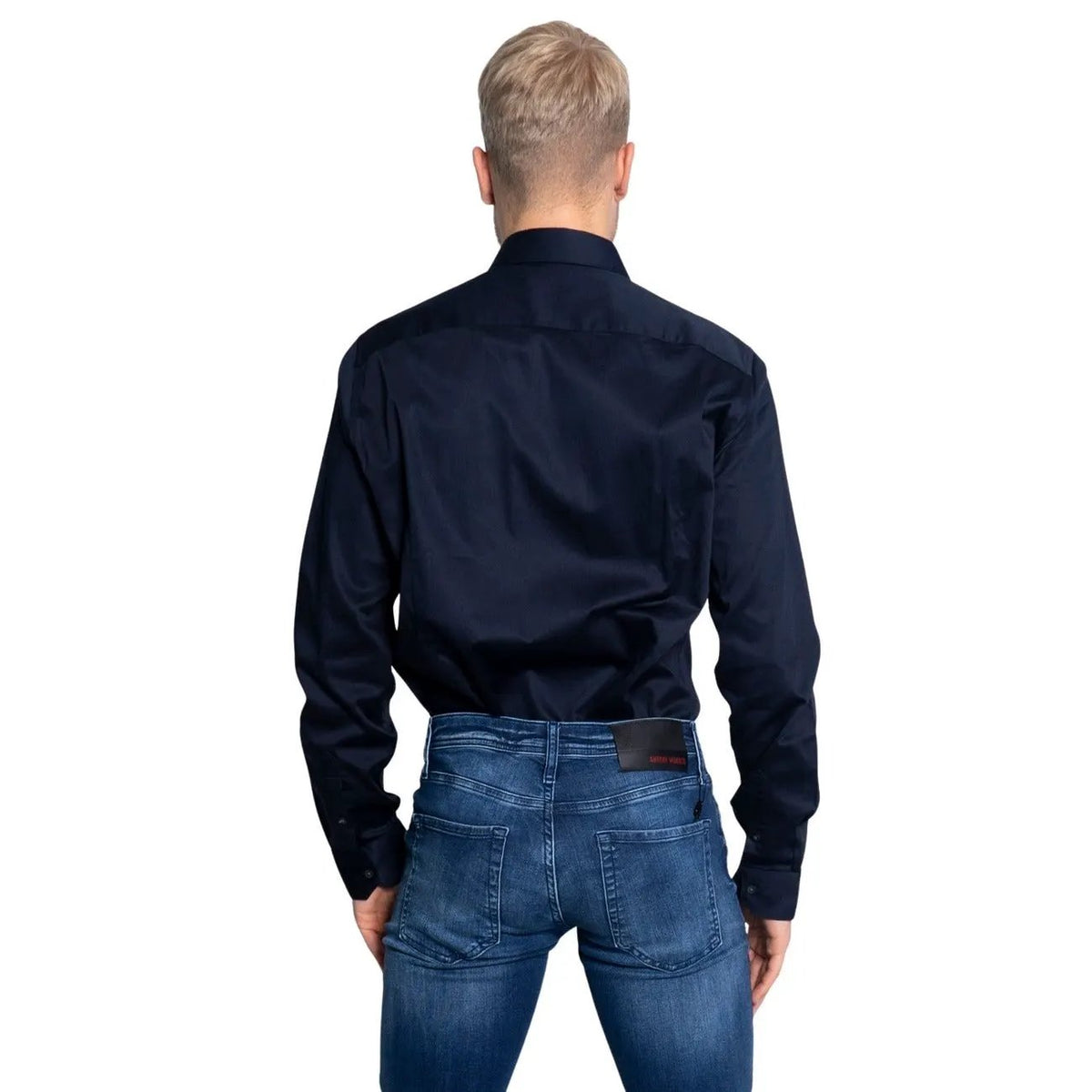 Armani Exchange Men's Blue Cotton Shirt