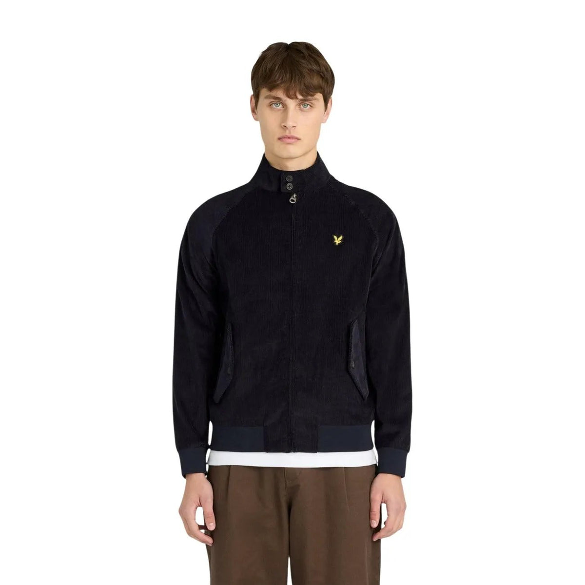 Lyle & Scott Men's Blue Corduroy Harrington Jacket