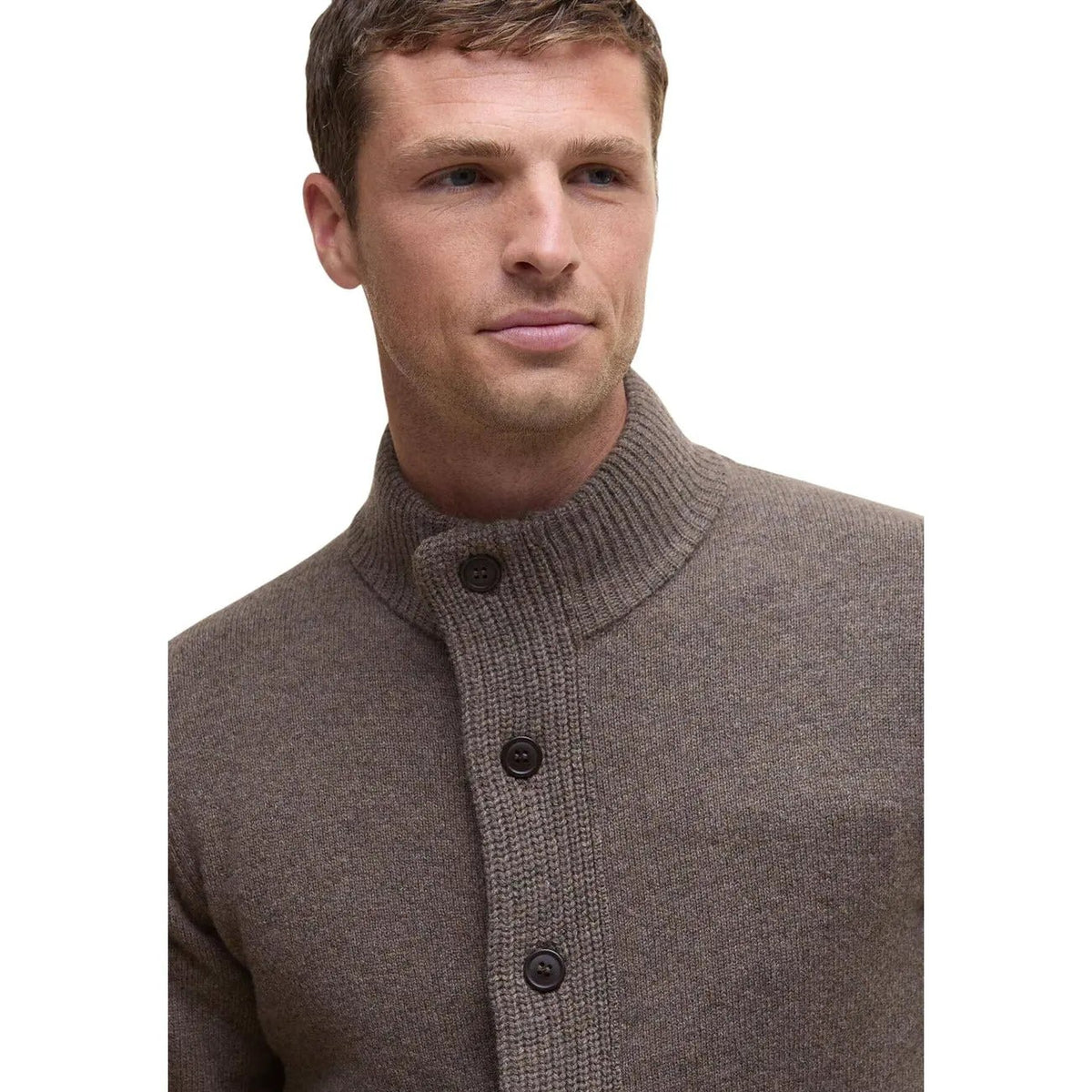 Barbour Men's Essential Patch Green Wool Cardigan