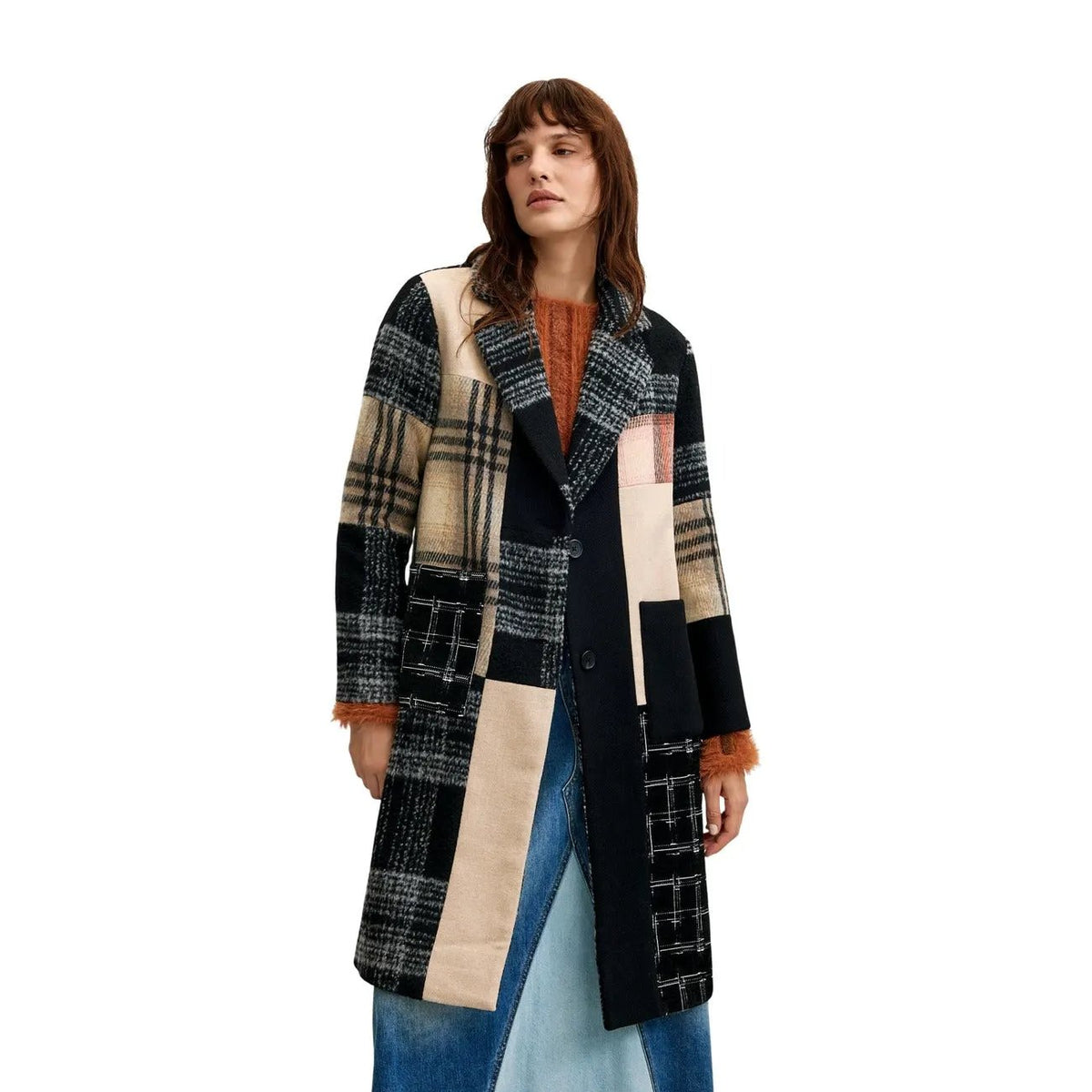 Desigual Women's Parches Black Coat