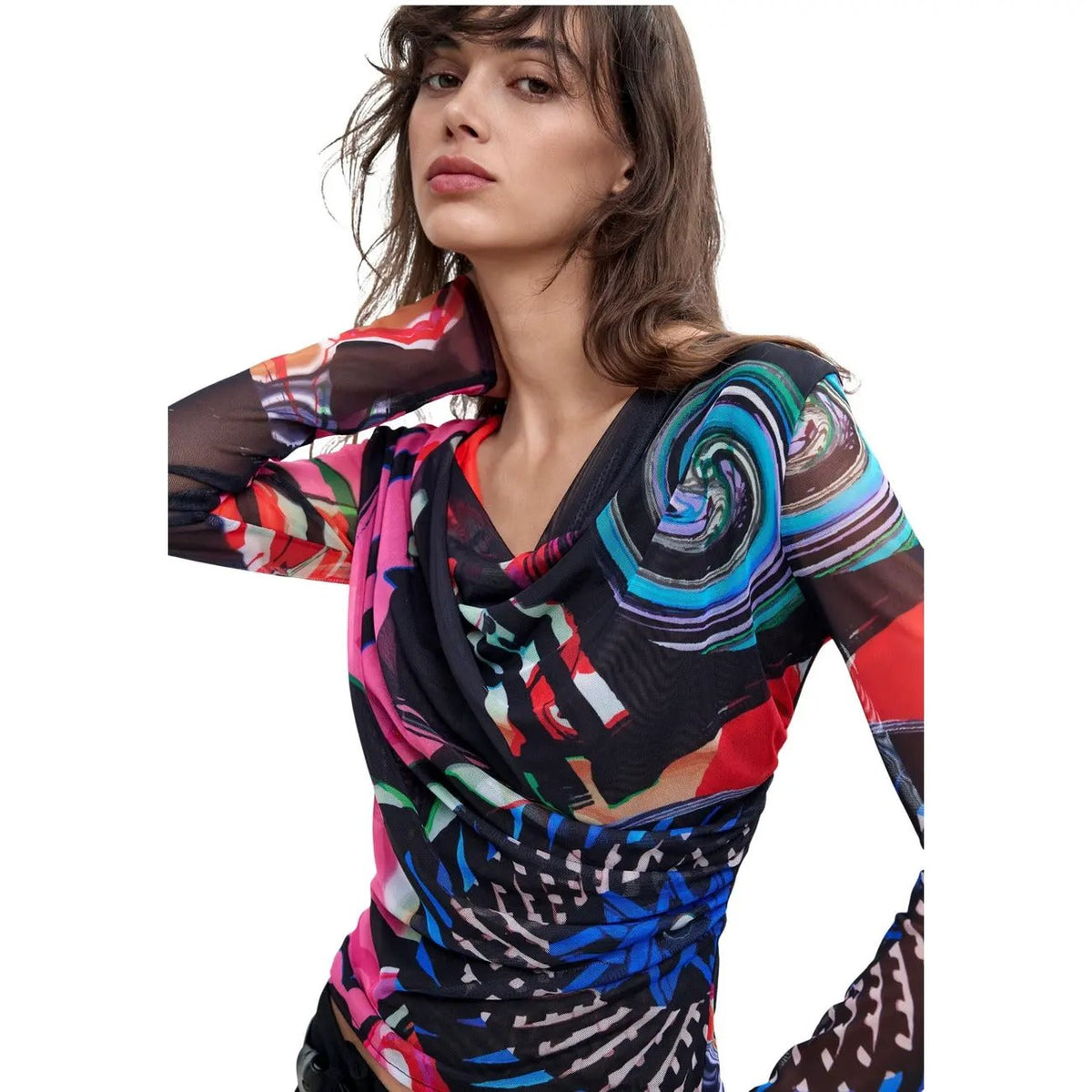 Desigual Women's Galaxia Lacroix Fuchsia T-Shirt