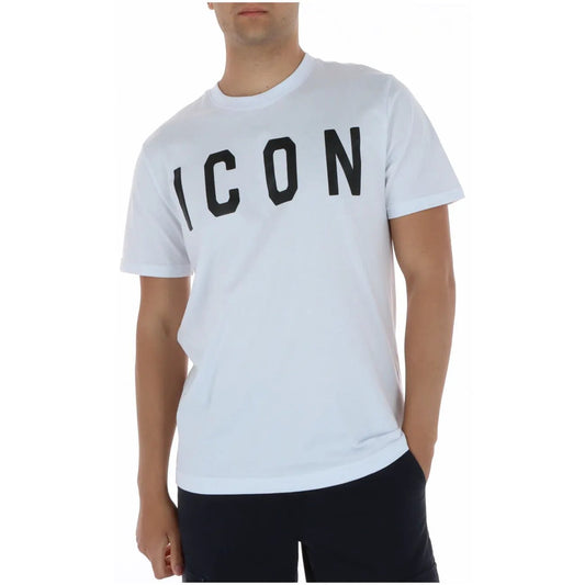 Icon Men's White Printed Cotton T-Shirt IUT001