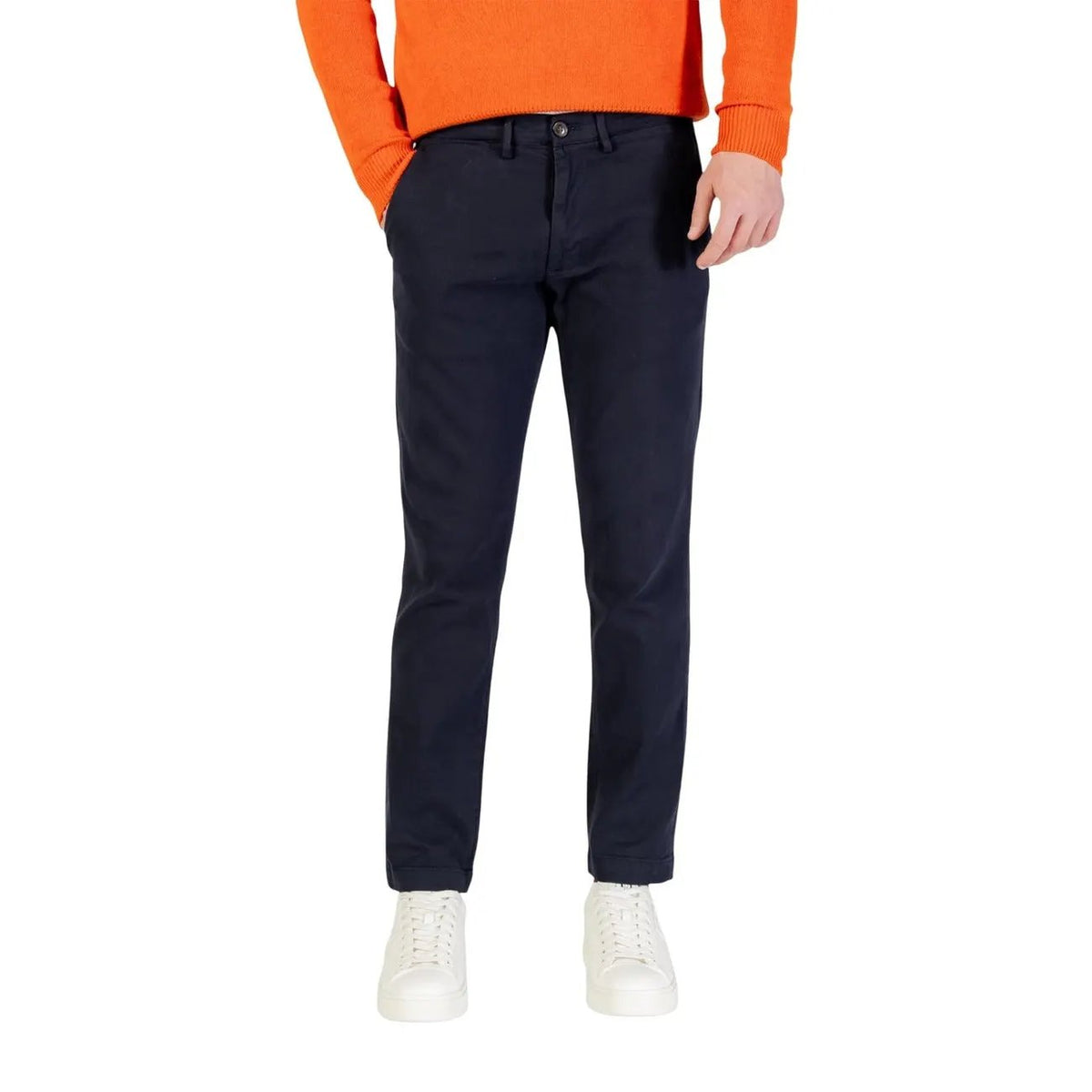 Borghese Men's Blue Cotton Trousers