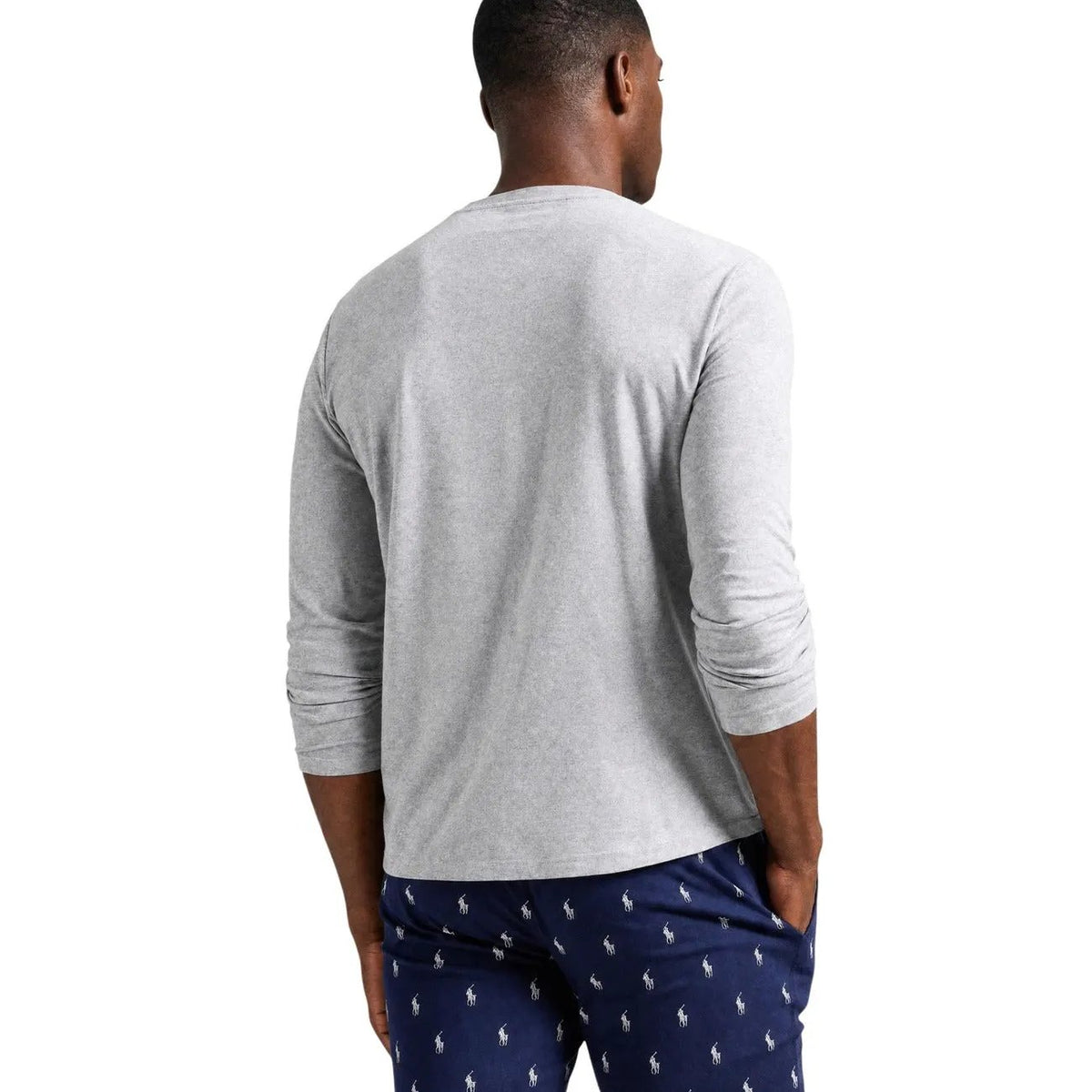 Ralph Lauren Men's Grey Cotton Long Sleeve Sleep Top