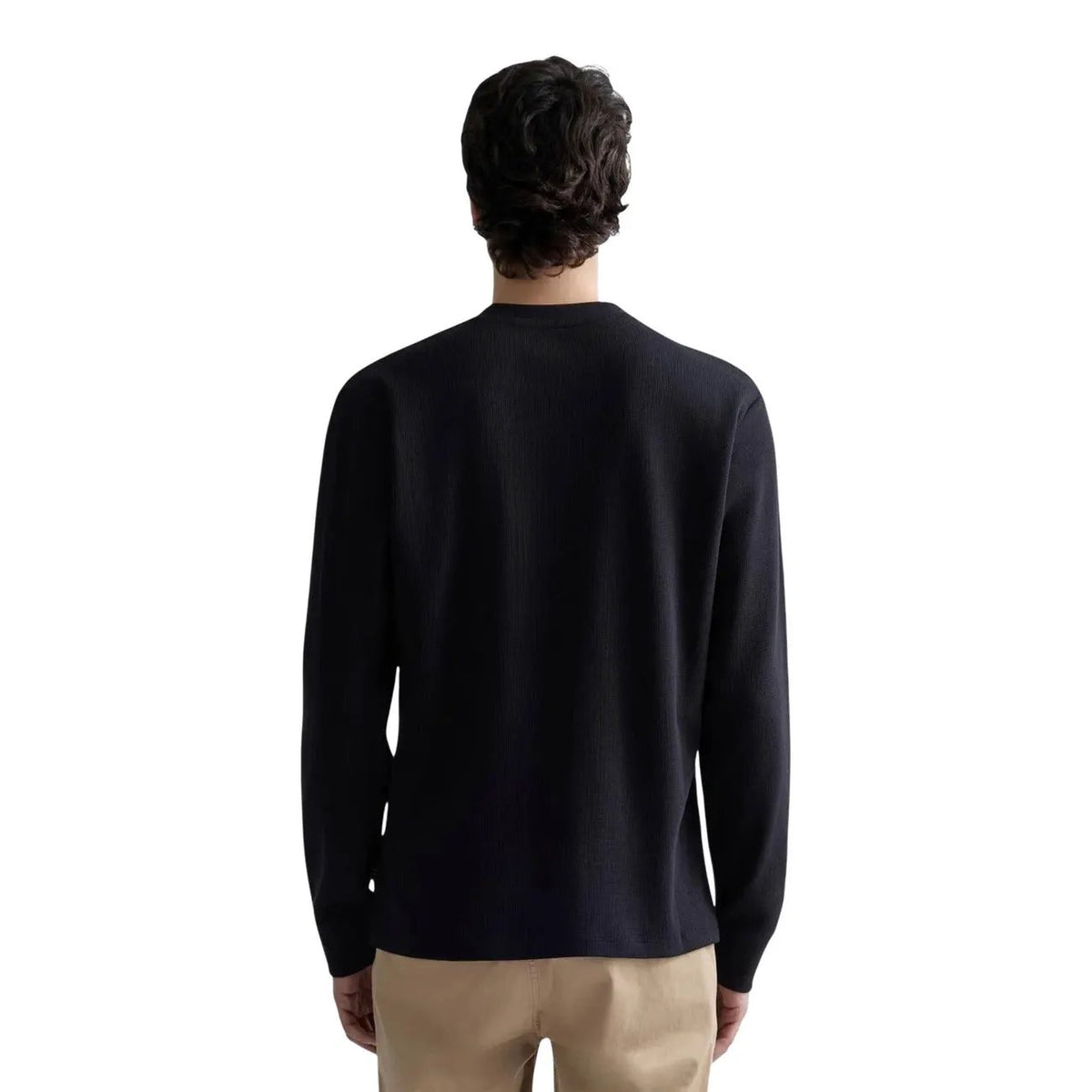 Replay Men's Black Waffle Cotton T-Shirt