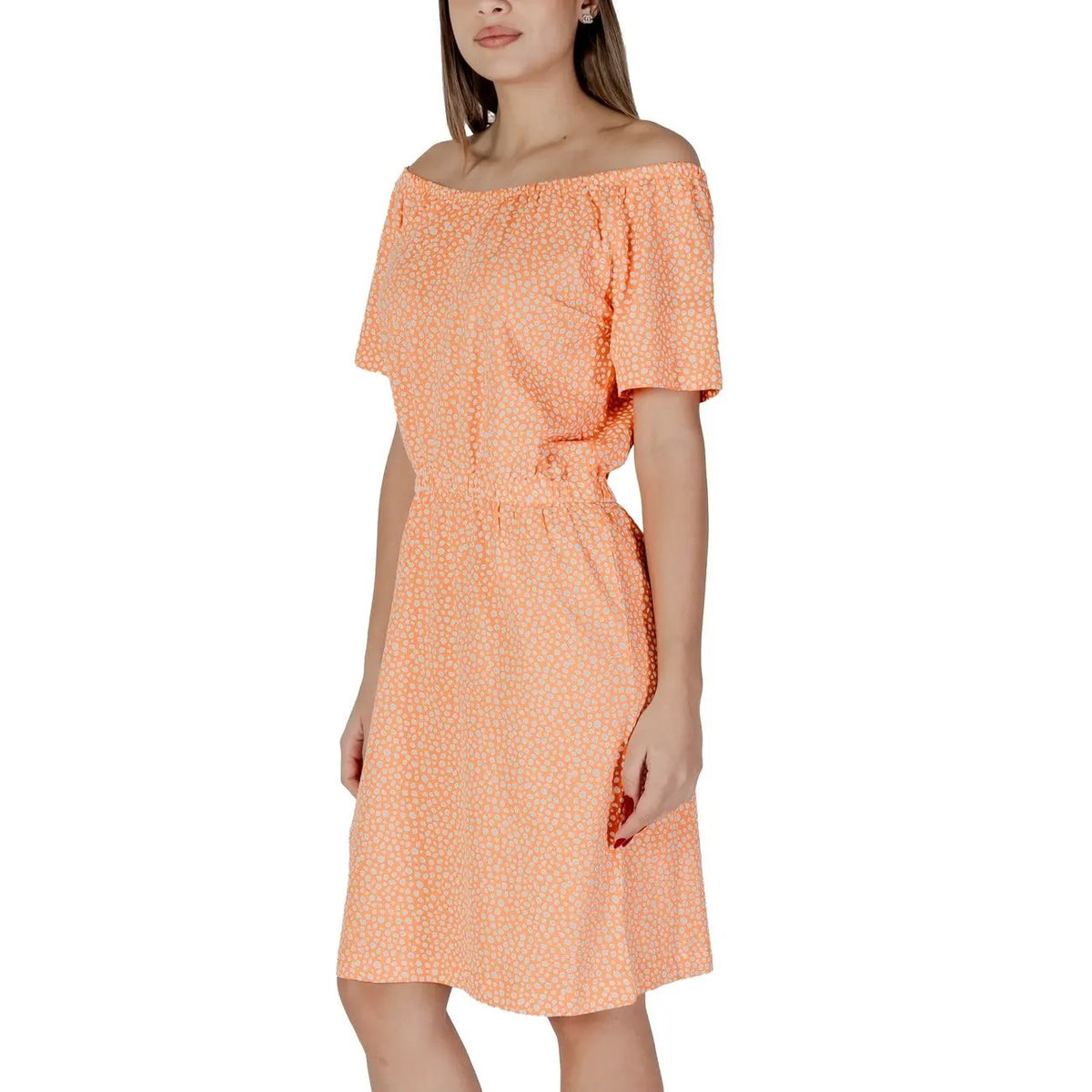 b.young Women's Orange Cotton Dress