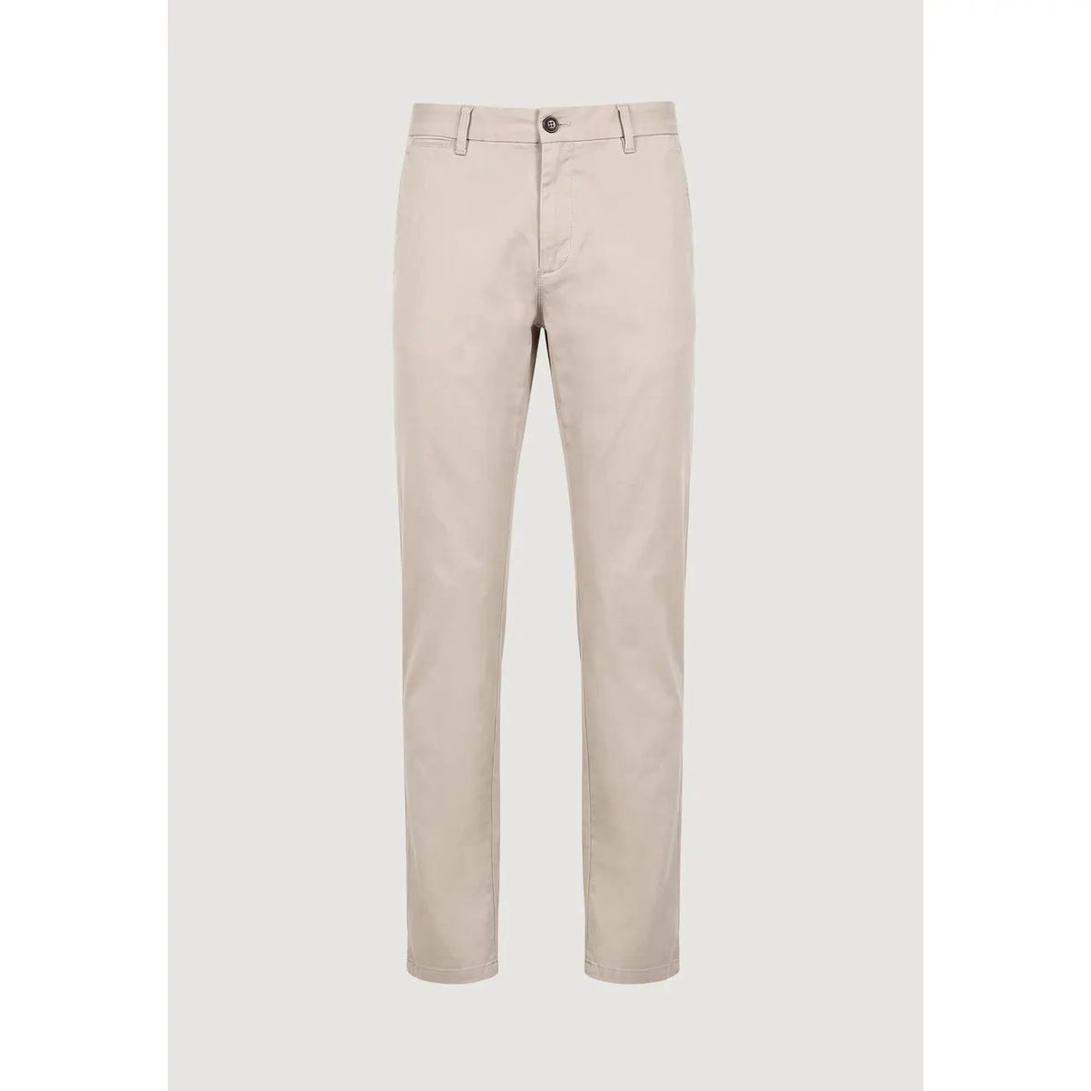 Borghese Men's Domiziano Beige Cotton Chino Trousers