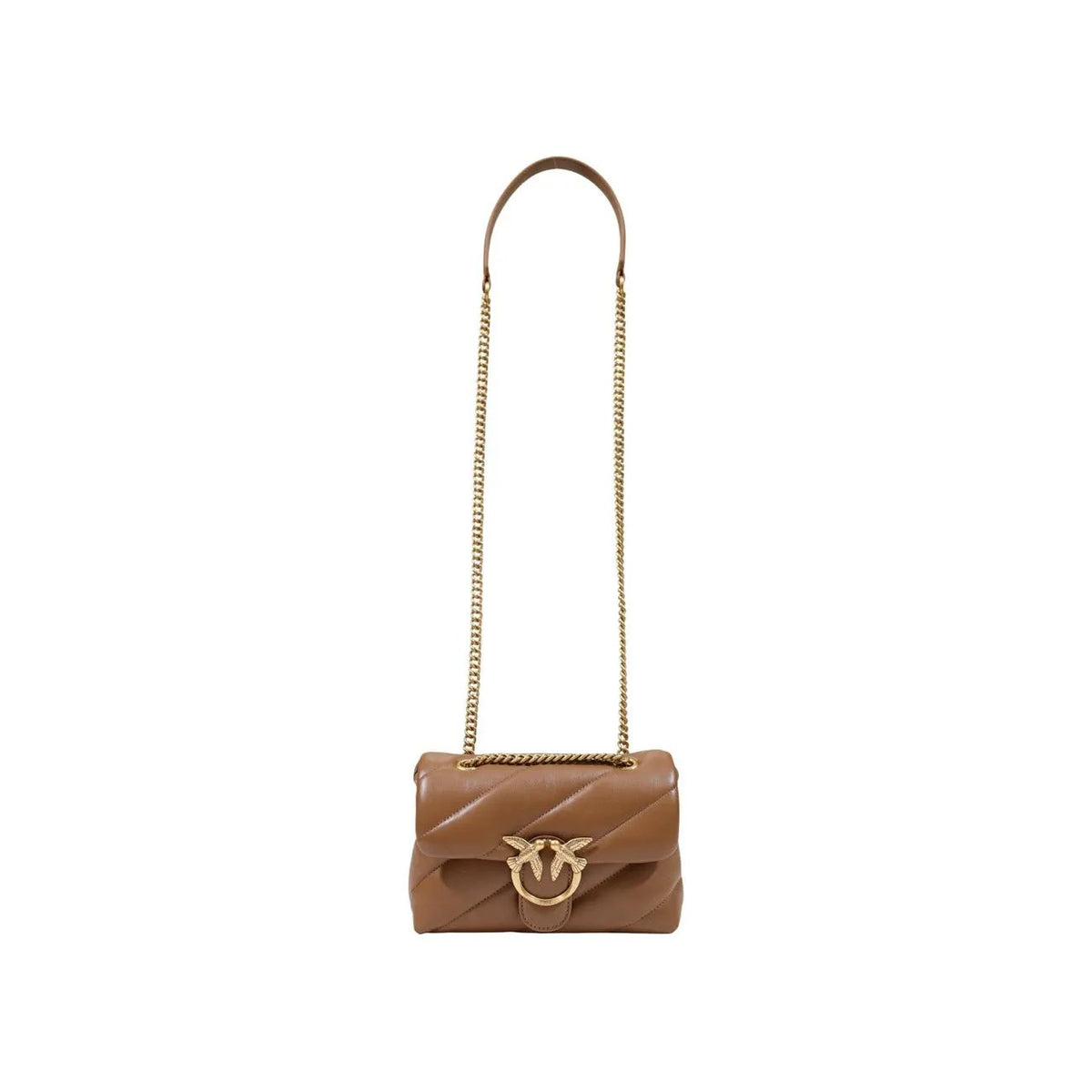 Pinko Women's Puff Brown Leather Handbag