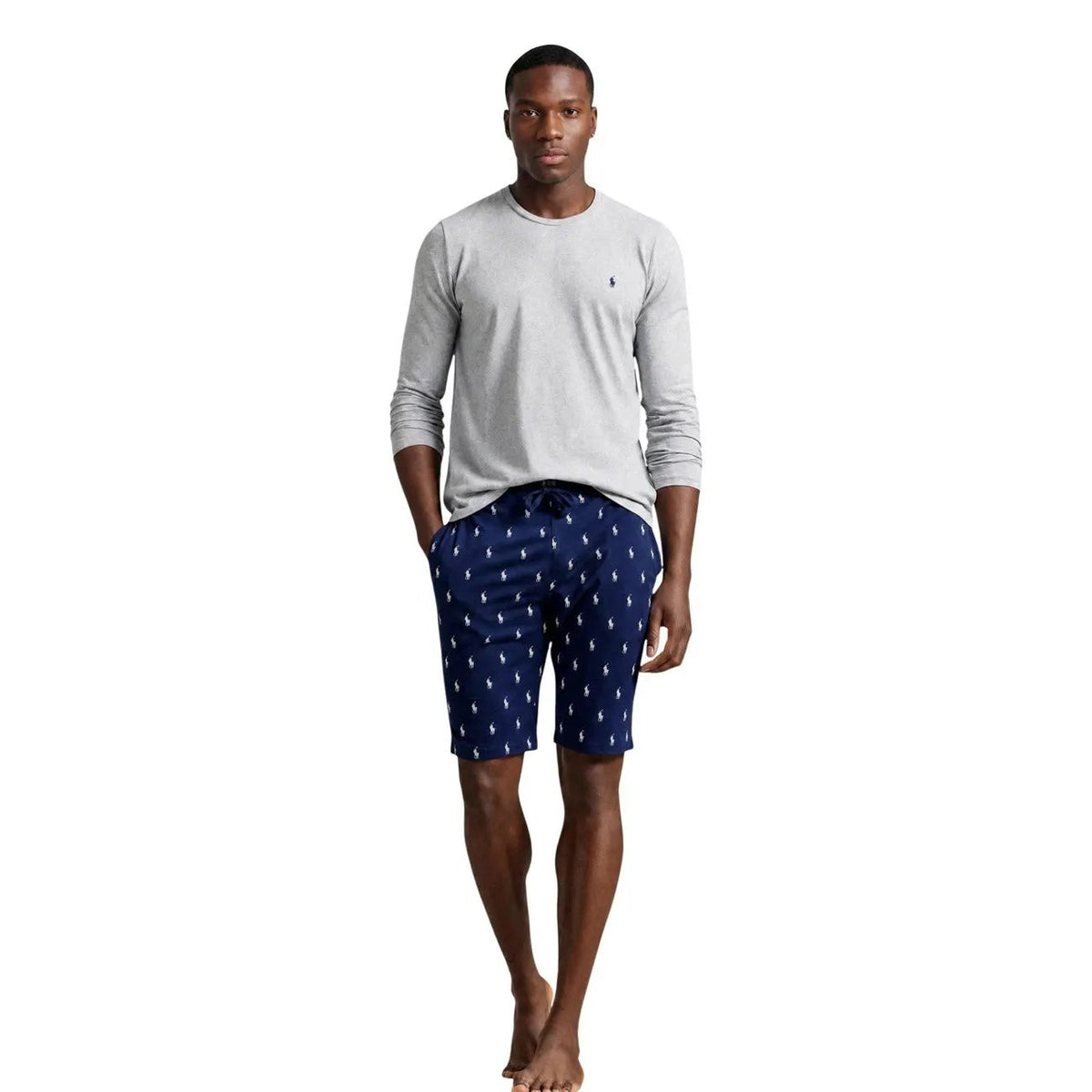 Ralph Lauren Men's Grey Cotton Long Sleeve Sleep Top