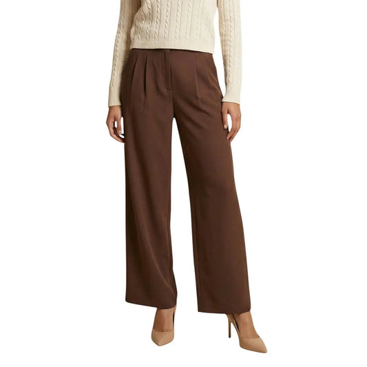 Only Women Brown Trousers Soft Stretch With Pockets Zip Closure by Only