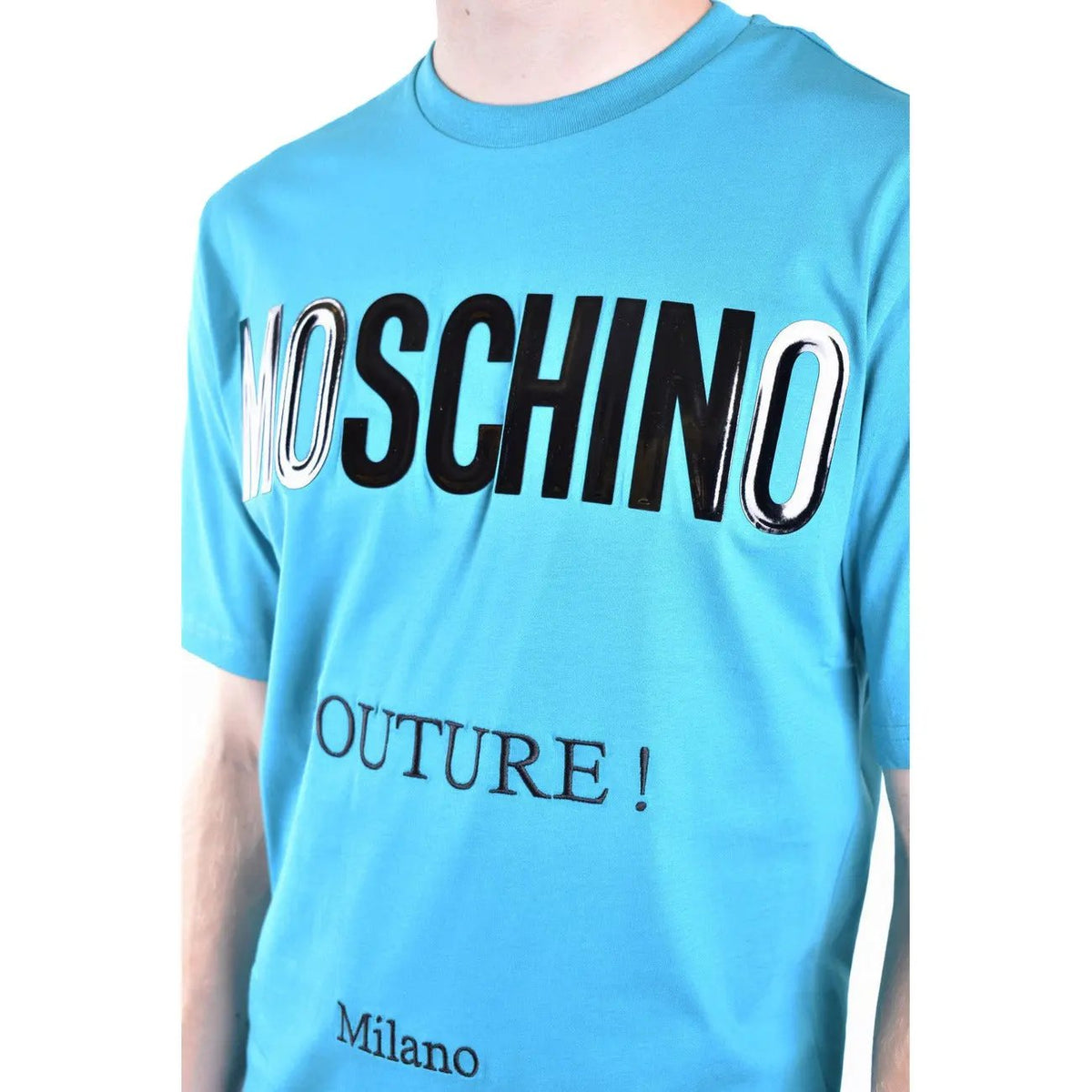 Moschino Men's Light Blue Cotton T-Shirt