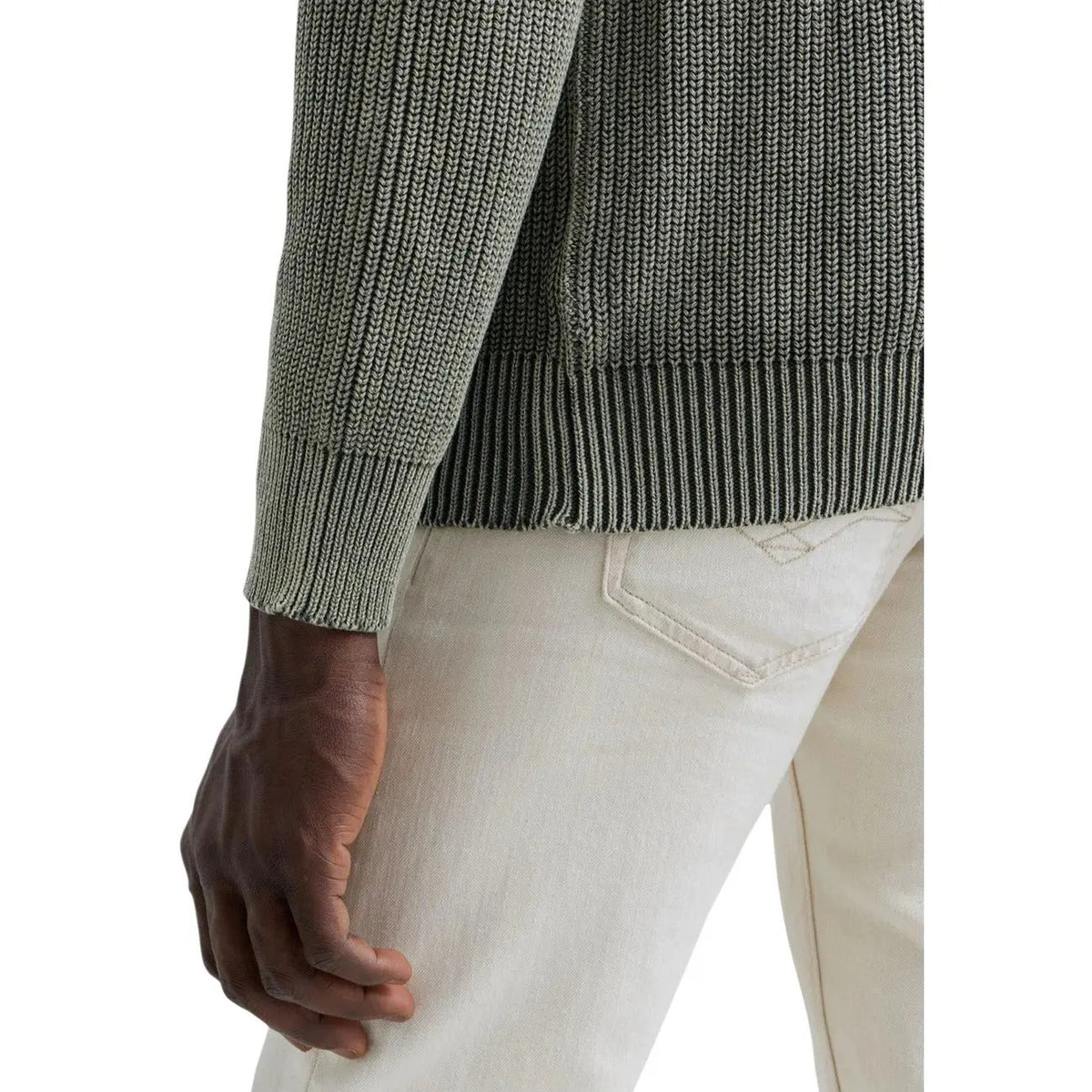 Replay Men's Green Acid Wash Cotton Sweater