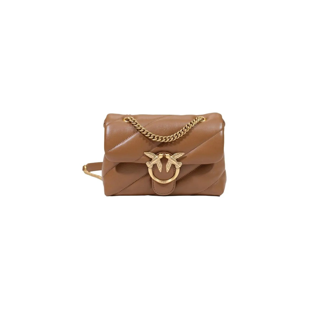 Pinko Women's Puff Brown Leather Handbag
