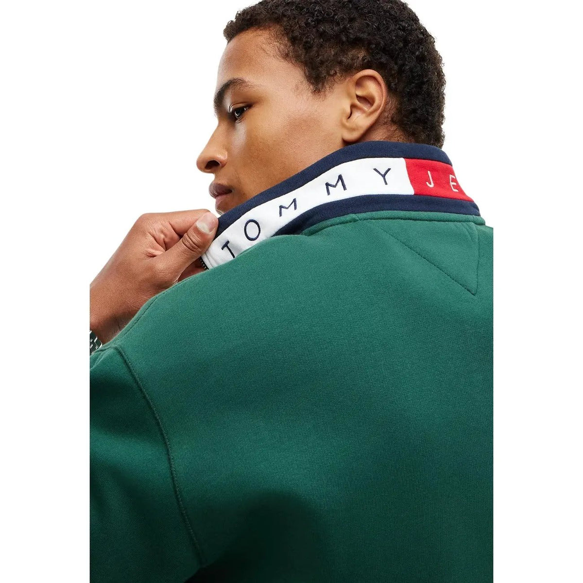 Tommy Hilfiger Jeans Men's Green Zip Turtleneck Sweatshirt