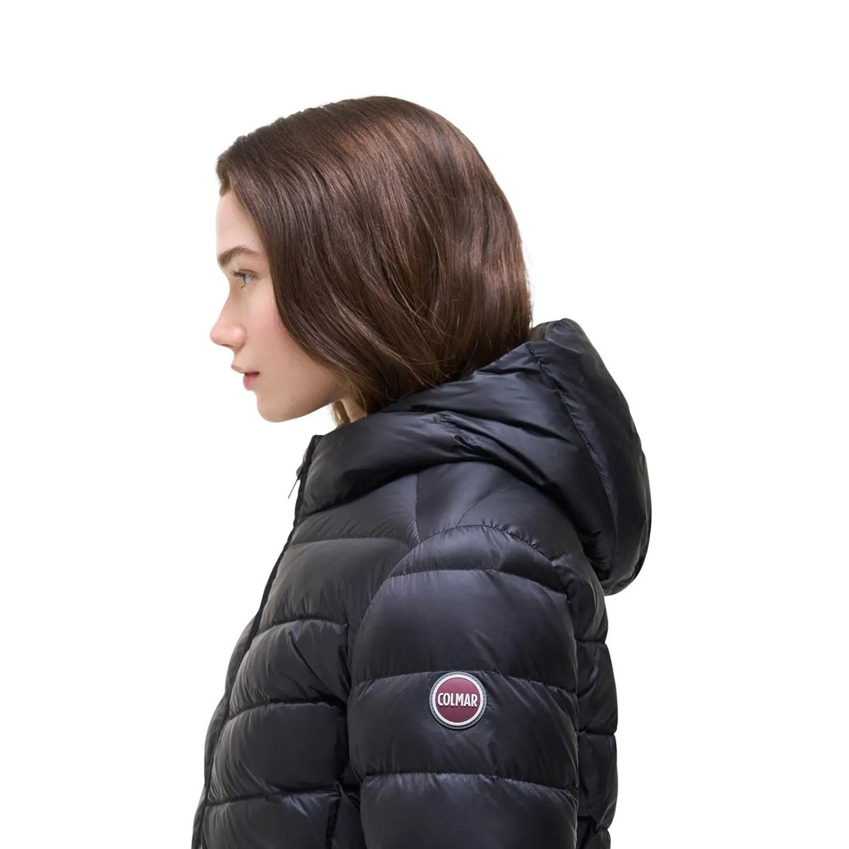 Colmar Originals Women's Quilted Black Nylon Hooded Jacket