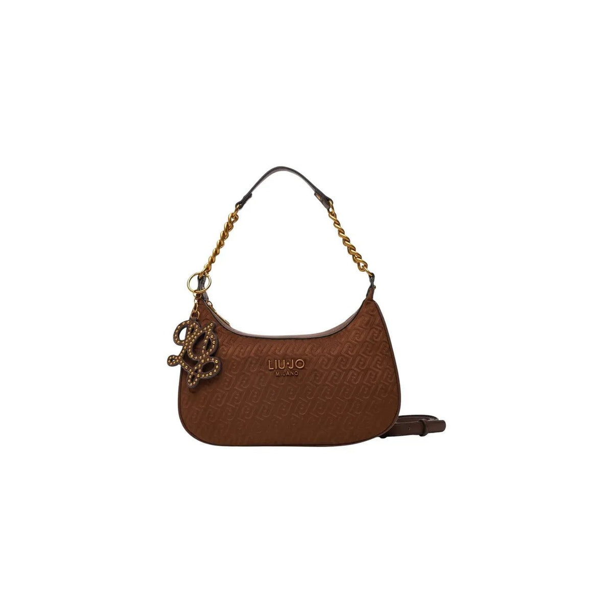 Liu Jo Women's Black Faux Leather Shoulder Bag with Zip Top