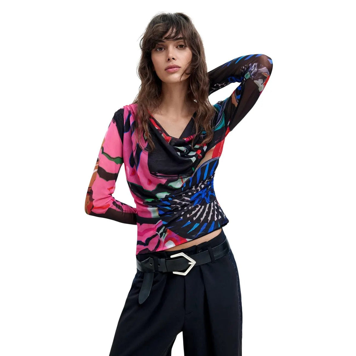 Desigual Women's Galaxia Lacroix Fuchsia T-Shirt