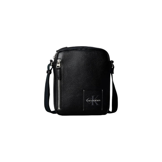 Calvin Klein Men's Bold Pebble Black Faux Leather Reporter Bag