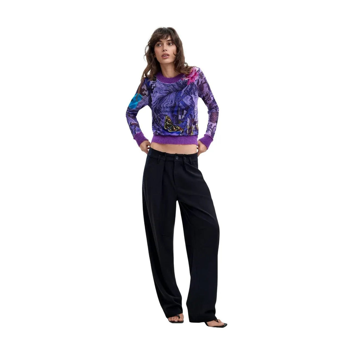 Desigual Women's Horse Lacroix Purple T-Shirt