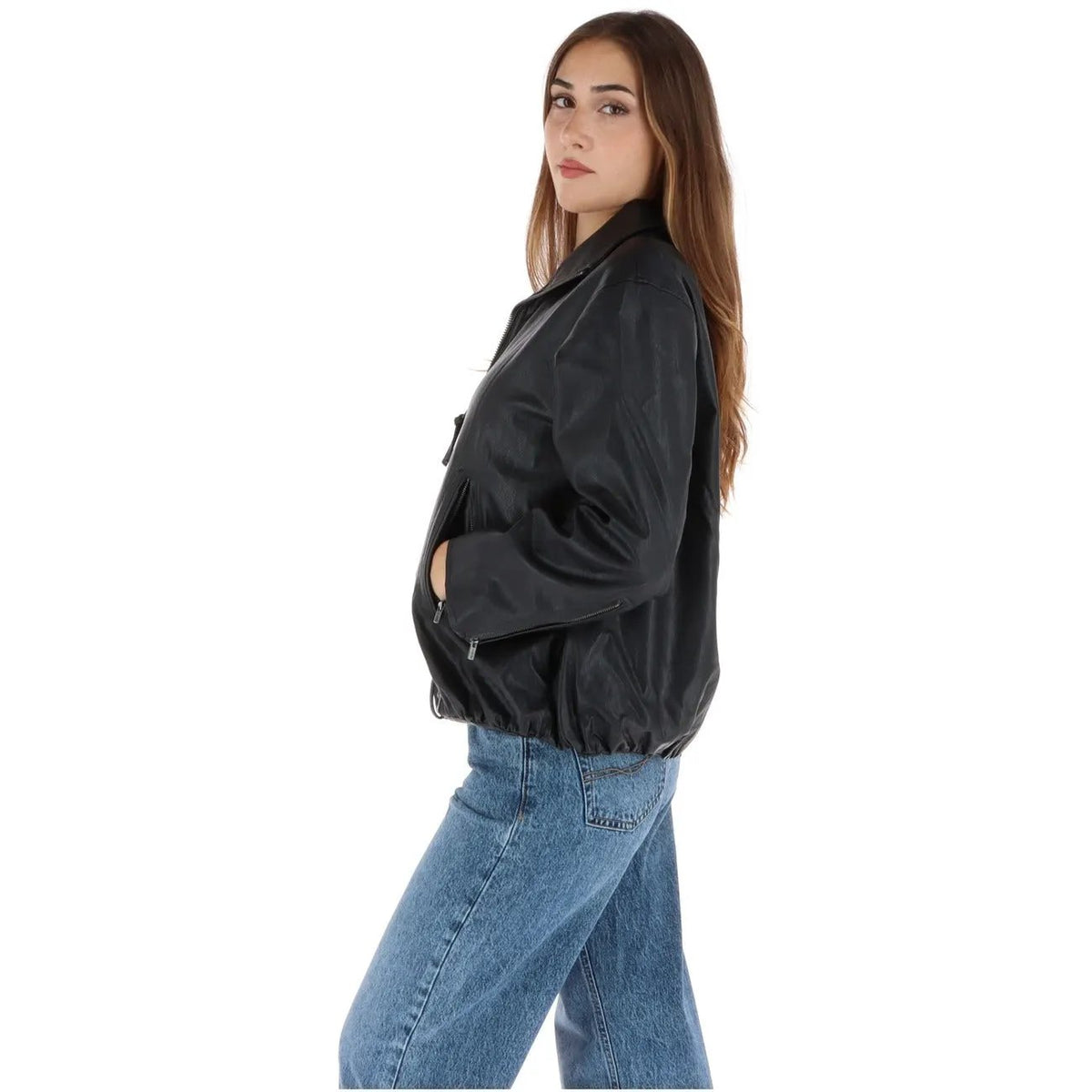 Pepe Jeans Women's Black Faux Leather Jacket