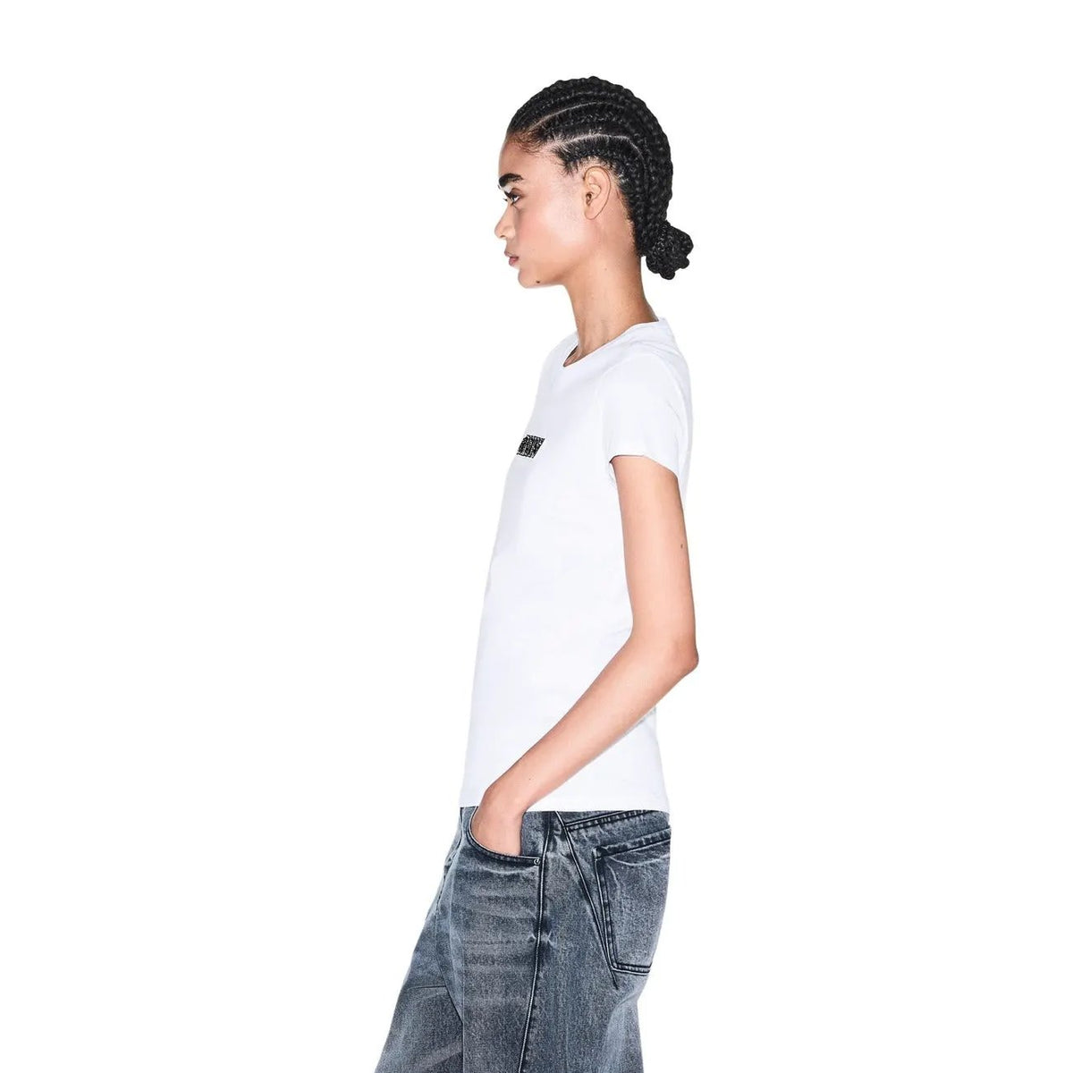 Armani Exchange Women's White Cotton T-Shirt