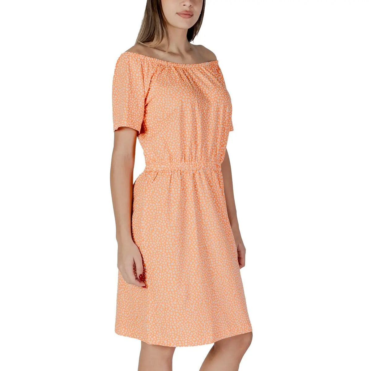 b.young Women's Orange Cotton Dress