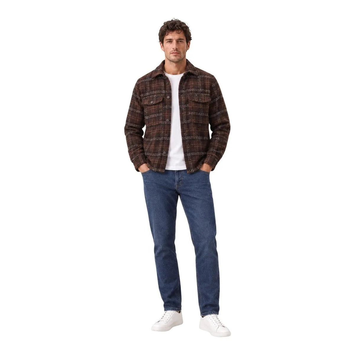 Only & Sons Men's Luigi Brown Boucle Overshirt